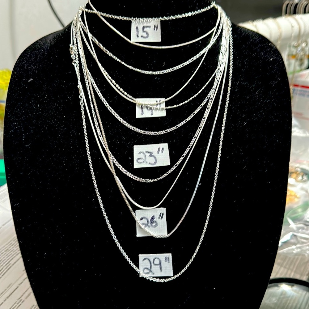 Necklaces Sterling Silver Chains 10